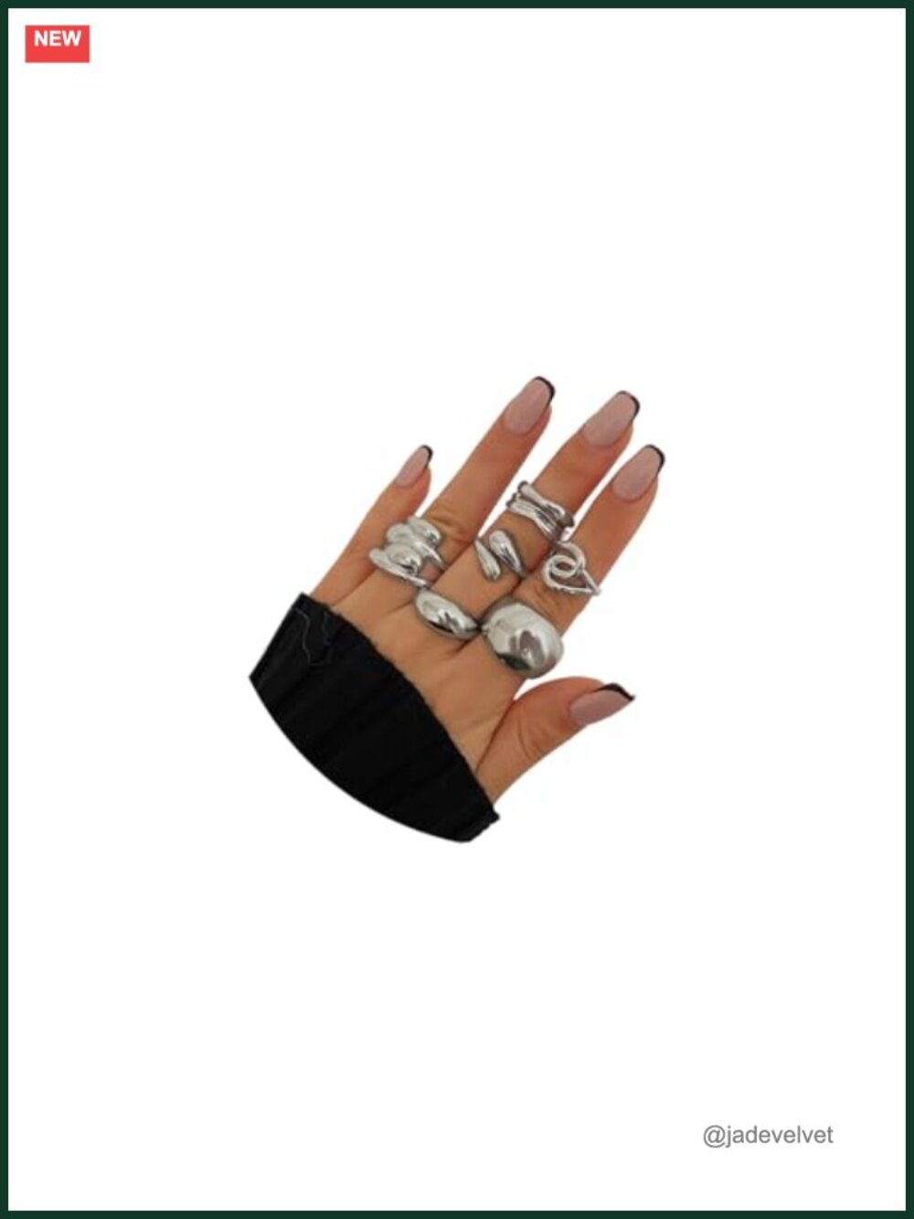 Chunky Stackable Rings Set for Women Adjustable Open Dome Statement